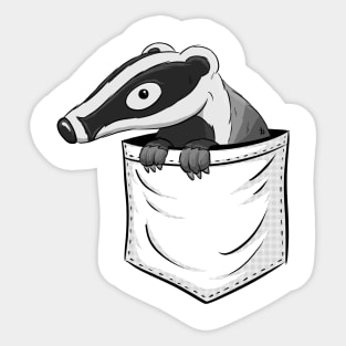 Wildlife Artwork Cute Relaxed Badger In Your Pocket Sticker